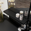 Corner Dressing Table Black Makeup Desk with LED Lights 3 Angle Mirror 5 Drawers