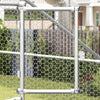 Walk-in Chicken Run 3x6x2m, Galvanised Coop Cage with Roof Cover & Lock