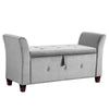 Seville Storage Ottoman Seat Stool Bench Chest Toy Box Pouffee Light Grey Velvet