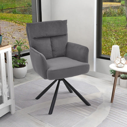 Modern 180° Swivel Accent Chair Ergonomic Leisure Armchair Padded Lounge Seat