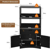 Freestanding Bookcase Bathroom Storage Cabinet Kitchen Cupboard Shelf W/ 2 Doors