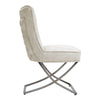 Luxury Dining Table Side Chair Design Sense Button Back Cross Legs Reception 2x