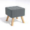 Square Footstool Footrest Pouffe Linen/Velvet/PU Leather Padded Children Seat