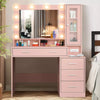 2 in1 Dressing Table with LED Lights Mirror 5 Drawers Socket Vanity Make up Desk