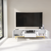 180cm TV Unit I Sideboard Cabinet I Cupboard TV Stand I White Gold Carved Doors