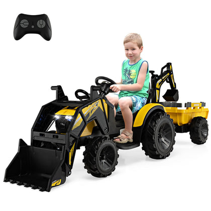12V Battery Kids Ride On Tractor Children Electric Excavator with Remote Control