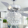 52'' Crystal Ceiling Fan Light 5 Blades 3 Speed Chandelier Lamp w/Remote Control