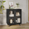 Sideboard Kitchen Buffet Cupboard Console Table with Glass Doors Cabinet 2 Shelf