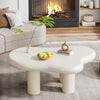 Modern White Coffee Table Irregular Cloud-Shaped Coffee Table for Living Room