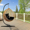 85" Metal Hammock Chair Stand Air Porch Swing Hanging Chair Holder Freestanding