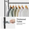 Metal Clothing Rack Hanging Rail Open Wardrobe Coat Stand with Shelves