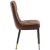 2x Luxury Faux Leather Kitchen Dining Chairs Accent Chairs with Metal Legs Black