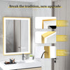 Oversize Anti-Fog LED Bathroom Mirror with Illuminated Lights Elegant Gold Edge