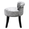 Crushed Velvet Vanity Stool Dressing Table Chair Bedroom Seat + Solid Wood Legs
