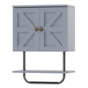Bathroom Space Saving Storage Cabinet w/ Double Doors-Grey