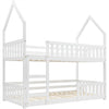Kids Bunk Beds Wooden Single Size Bed Treehouse Bed Pine Wood Bed Frame White