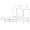 Bed and Set with Roof White 80x200 Solid Wood Pine L5A0
