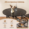 Modern Dining Table 100 cm Round Kitchen Table-Black