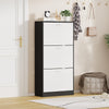 3 Drawer Shoe Cabinet Cupboard Storage Footwear Stand Wooden Rack Grey / White