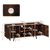 TV Cabinet TV Stand Wood Metal Frame Industrial Living Room Media Storage Unit