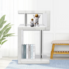 High Gloss Side Coffee Table 2 Tier Bedside End Table With LED Light Living Room