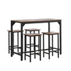 5Pcs Bar Table Stools Set 4 Bar Stools for Breakfast Pub Counter Small Apartment