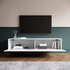 High Gloss Floating 140cm TV Stand Unit Cabinet Wall Mounted White Entertainment