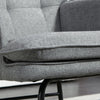 Rocking Chair and Ottoman Set Fabric Wingback Armchair for Living Room Grey