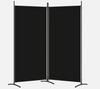 2-Panel Room Divider Black Paravent Freestanding Fabric Privacy Screen Partition