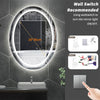 Large Oval Wall LED Bathroom Mirror Dimmable Vanity Mirror Backlit+Front-Lighted