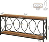 70.9'' Long Console Table, 2-Tier Industrial Table Behind Couch w/ Storage Shelf