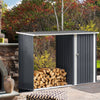 Outdoor Garden Metal Storage Shed Log Tool Fire Wood Store with Lockable Doors
