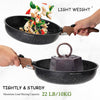 Kitchen Cookware Non-Stick Granite Pots and Pans Set w/ Removable Handle 8Pcs