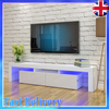 Modern TV Unit Cabinet White High Gloss Doors 2 Drawer with RGB LED Lights Itzzj