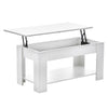 Coffee Table With Lift Up Tabletop & Hidden Storage Space White Home Modern New