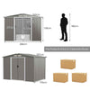8’ x 6’ Outdoor Storage Shed Galvanized Steel Tool Shed