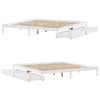 Bed Frame with Drawers White 200x200 Solid Wood Pine K1V1