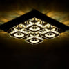 Crystal LED Ceiling Light Modern Square Chrome Lamp Fitting Pendant Chandelier