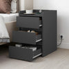 2 Bedside Tables with Storage, 3-Drawer Nightstands for Bedroom Living Room