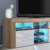 TV Unit Cabinet | TV Stand 145cm | Sideboard with High Gloss Doors | Free LED