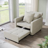 Cream 3-in-1 Folding Sofa Bed Pull Out Convertible Chair Fabric Recliner Sleeper