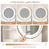 Small Vanity Desk Set with 3 Adjustable Lighted Mirror and Storage Shelf White