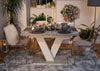 Grey White Dining Kitchen Table Extending 120 160cm V Leg Concrete 6 8 Masy