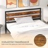 King Size Bed Frame Industrial Metal Platform Bed with Headboard and Footboard