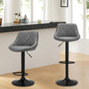 2pcs Bar Stools Leather Swivel Gas Lift Chair Kitchen Breakfast Pub Black Grey
