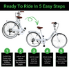 Ecosmo 26" Wheel Folding Ladies Women City Bicycle Bike 7 SP, 17" -26LF08W+B