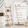 5-Tier Ladder Shelf Bamboo Bookshelf Wall-Leaning Storage Display Plant Stand