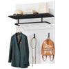 Wall Mounted Coat Rack Panel with Rail & 3 Hooks, Hallway Entryway White