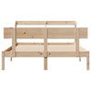 Bed Frame with Headboard 150x200 King Size Solid Wood Pine B4I6