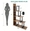 5-Tier Bookshelf L-Shaped Freestanding Ladder Storage Display Shelves Bookcase